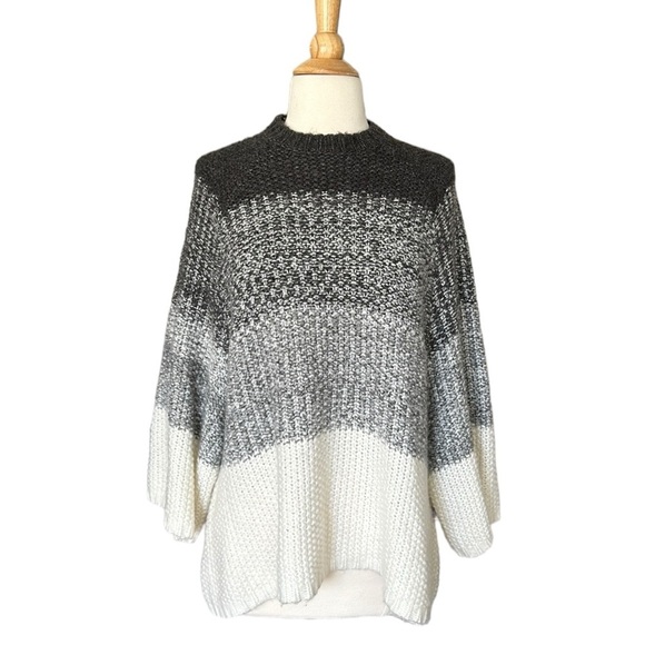 MNG Wool Blend Sweater Oversized Chunky Gradient Pullover Neutral, Size XS - Picture 14 of 14